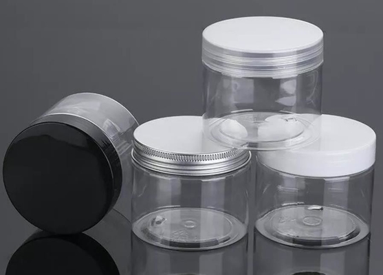 250ml 500ml ontruimen Amber Black Pet Plastic Cream-Kruik met Plastic Deksel