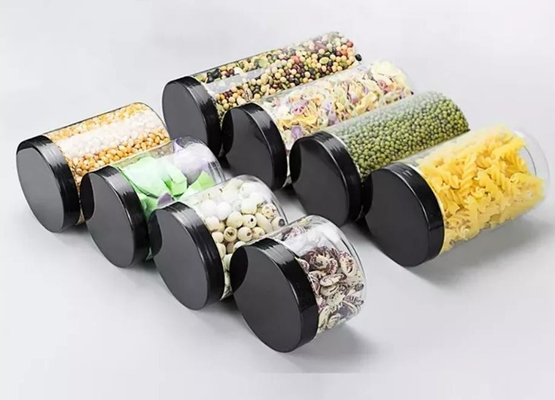 Lege Transparante Navulbaar van de Schroefdeksel400ml Plastic Kruik met Zwart Deksel