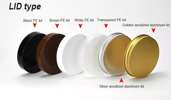 De kosmetische Transparante Kruik van de HUISDIEREN Plastic 300g Room met Zwart Deksel