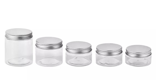 Van het de Mond Kosmetische HUISDIER van de voedselrang de Brede Plastic Kruiken 80ml met Aluminium Zilveren Deksel