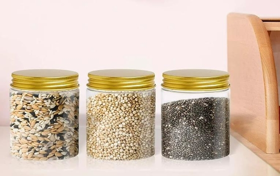 Witte Zwarte Amber Wide Mouth Plastic Jar met Aluminiumdeksel 60ml 100ml 200ml